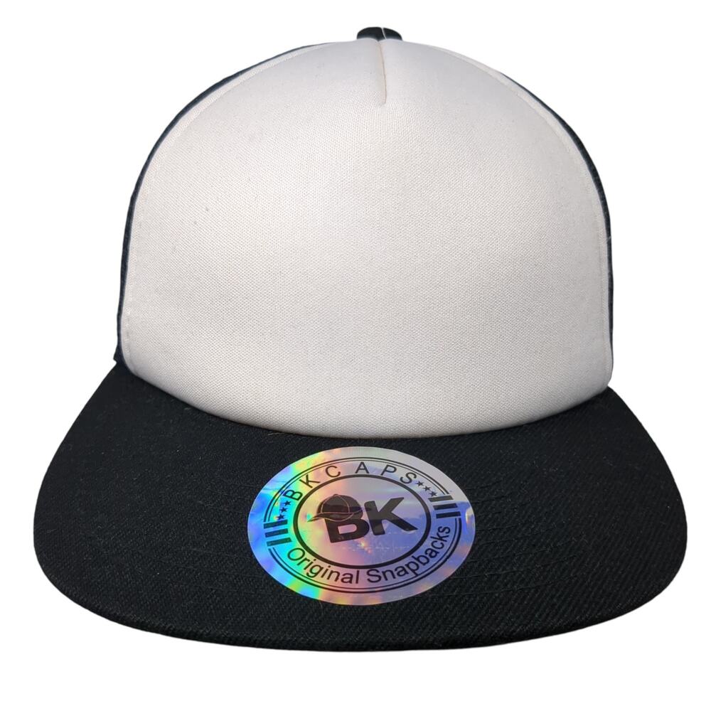 BK Original Snapback Trucker Hat Black One Size Adjustable Mesh Back Blank Poly